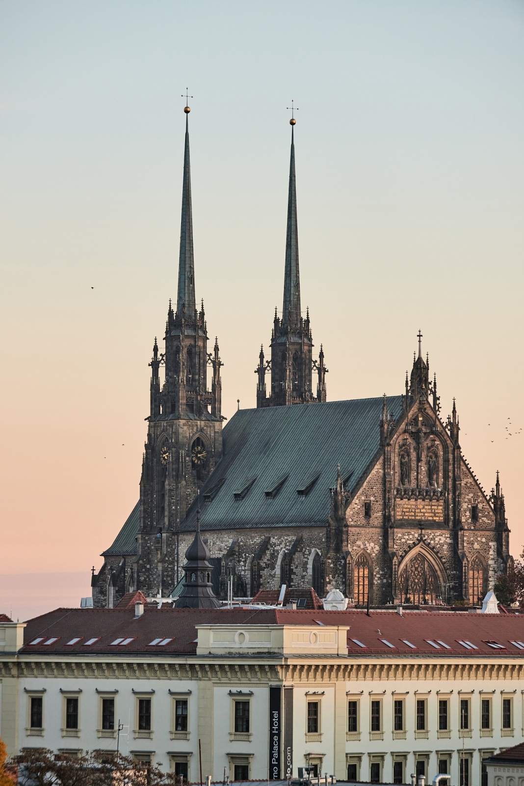 Petrov cathedral spires at sunset